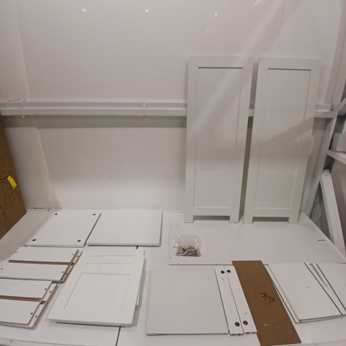 VASAGLE WOODEN 3 DRAWER CABINET - 32" X 13" X 12" - MATTE WHITE (MODEL: BBC50WT) image 3