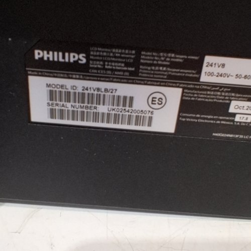 PHILIPS HD COMPUTER MONITOR - 24" 1080P 100HZ - BLACK (MODEL: 241V8LB/27) image 6