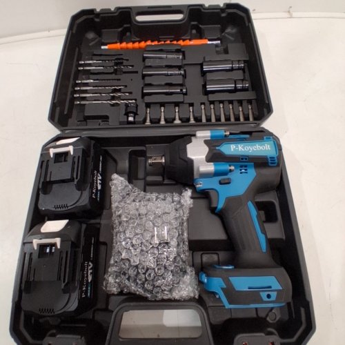 P-KOYEBOLT CORDLESS HIGH TORQUE IMPACT WRENCH KIT WITH 1 BATTERY- 21V - 2300 RPM - TEAL AND BLACK image 3