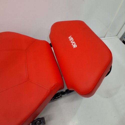 2-IN-1 PADDED AUTOMOTIVE MECHANIC CREEPER - 48.4" ADJUSTABLE BACKREST GARAGE CREEPER SEAT, 570LBS CAPACITY, 6 SWIVEL CASTERS - RED image 2