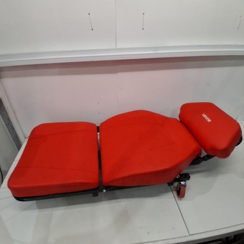 2-IN-1 PADDED AUTOMOTIVE MECHANIC CREEPER - 48.4" ADJUSTABLE BACKREST GARAGE CREEPER SEAT, 570LBS CAPACITY, 6 SWIVEL CASTERS - RED image 3