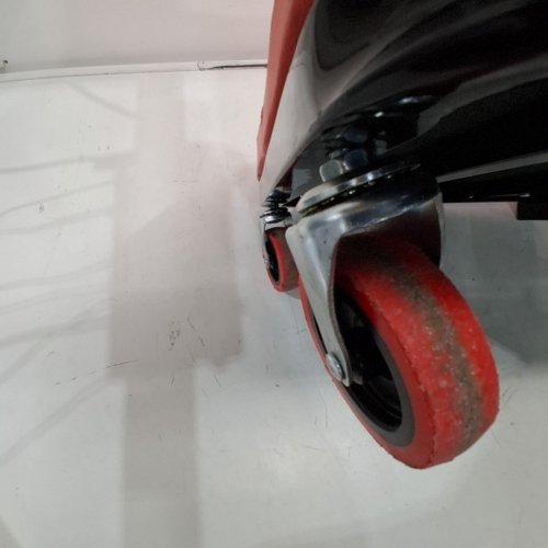 2-IN-1 PADDED AUTOMOTIVE MECHANIC CREEPER - 48.4" ADJUSTABLE BACKREST GARAGE CREEPER SEAT, 570LBS CAPACITY, 6 SWIVEL CASTERS - RED image 5