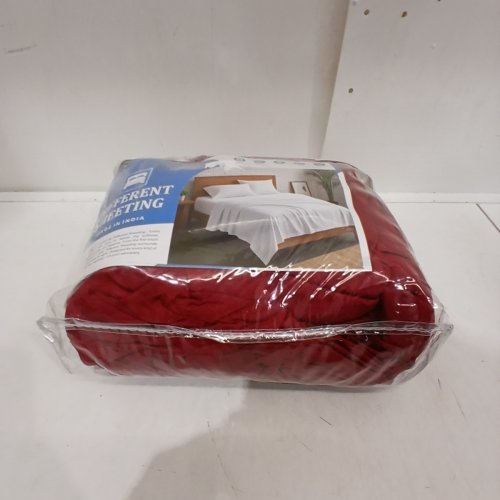 4PC DIFFERENT SHEETING COTTON BED SHEET SET - FULL - RED image 4