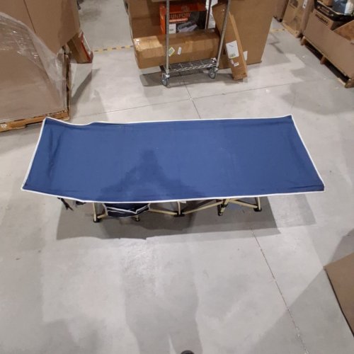 OVERMONT CAMPING COT - 75" X 28" - 550LBS CAP - BLUE image 2