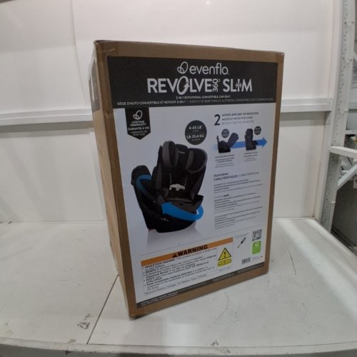 EVENFLO REVOLVE360 SLIM 2-IN-1 ROTATING CONVERTIBLE CAR SEAT - 16.8" X 21" X 24.3" - CANTON BLACK (MODEL: 36822470C) image 4