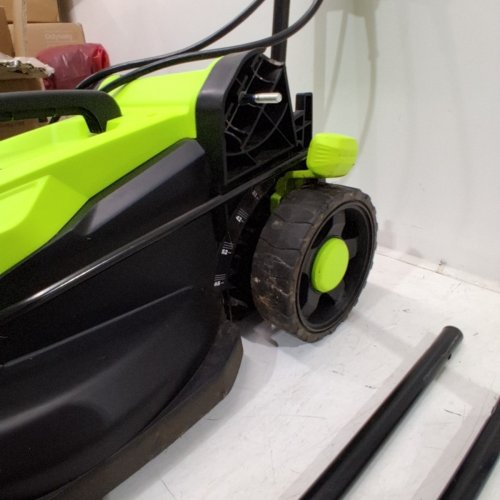 STEELITE CORDED ELECTRIC LAWN MOWER WITH 5-POSITION HEIGHT ADJUSTMENT-14"- 1300W WITH 30L GRASS COLLECTION BAG-GREEN/BLACK-(MODEL:DG596) image 4