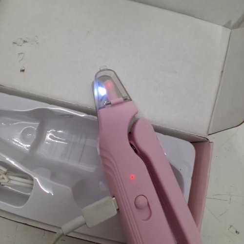QUHOXDYE PET NAIL CLIPPER WITH LED LIGHT - RECHARGEABLE CLAWS TRIMMER - PINK (MODEL: PC-666) image 2
