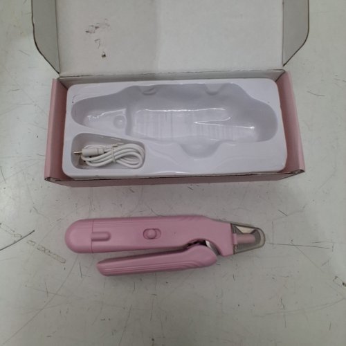 QUHOXDYE PET NAIL CLIPPER WITH LED LIGHT - RECHARGEABLE CLAWS TRIMMER - PINK (MODEL: PC-666) image 3