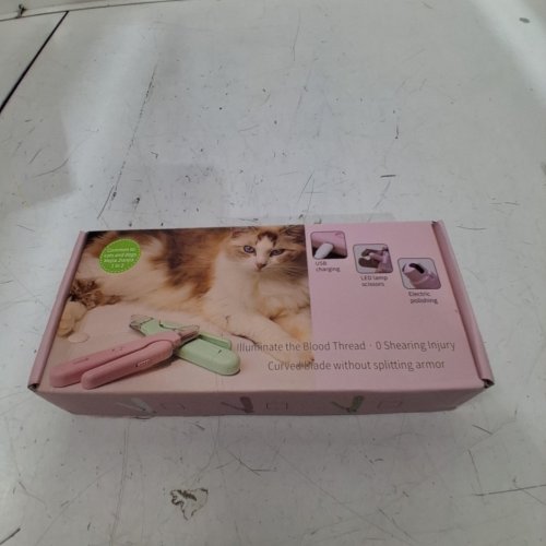 QUHOXDYE PET NAIL CLIPPER WITH LED LIGHT - RECHARGEABLE CLAWS TRIMMER - PINK (MODEL: PC-666) image 5