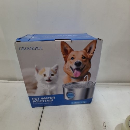 GROOKPET STAINLESS STEEL PET WATER DRINKING FOUNTAIN - 7L - SILVER - (MODEL: S13) image 5
