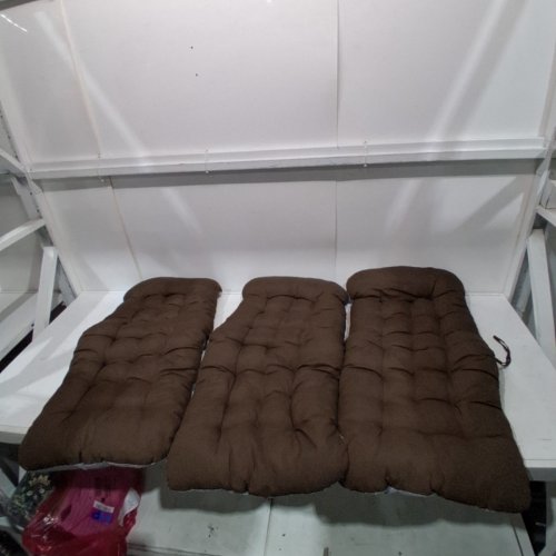 3PK TUFTED OUTDOOR FURNITURE CUSHIONS - 3FT X 17" - DARK BORWN image 2
