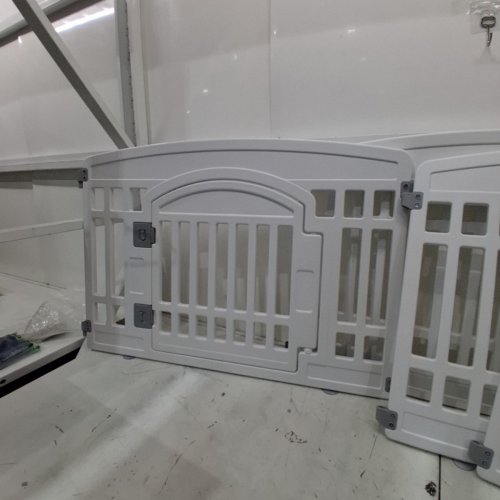 GUPAMIGA PLASTIC 4-PANEL PET PLAYPEN WITH FOLDABLE GATE DOOR - 33.5" X 33.5" - WHITE (MODEL: PPW-WHITE) image 3