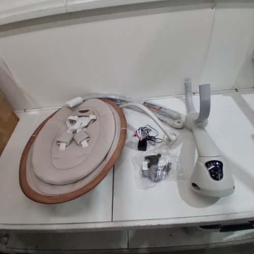 MAXI-COSI CASSIA AUTOMATIC BABY SWING WITH MOTION SENSOR MUSIC TOYS AND 360 DEGREE ROTATION - MAX 20LB - HORIZON SAND - (MODEL: ‎53302CGMT) image 3