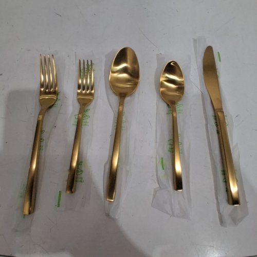 20PC POTTERY BARN LUNA FLATWARE SET - BRUSHED GOLD image 4