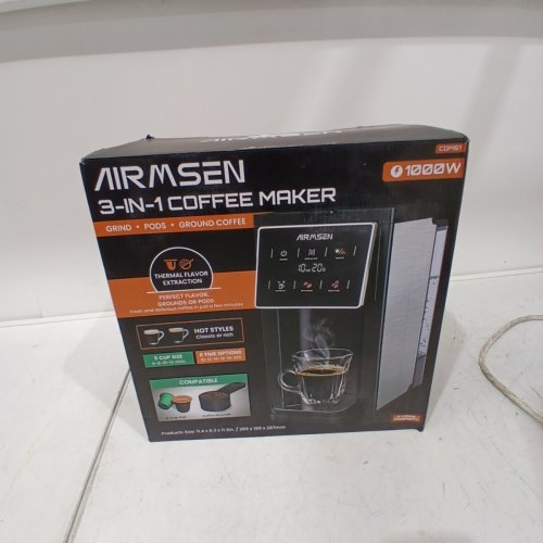 AIRMSEN 3-IN-1 GRIND & BREW TOUCHSCREEN SINGLE-SERVE COFFEE MAKER WITH BUILT IN GRINDER POD, K-CUP POD ATTACHMENT & GROUND COFFEE ATTACHMENT - 6-14OZ - 50OZ TANK - BLACK (MODEL: ‎CGM511) image 7