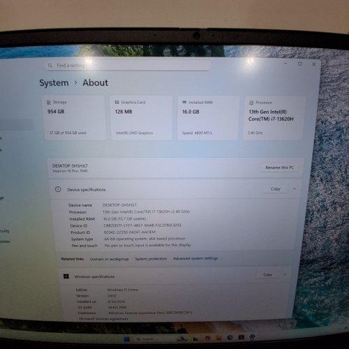 DELL INSPIRON 16 PLUS 7640 LAPTOP - 16" | 2.5 K DISPLAY | INTEL CORE I7-13620H | 16GB DDR5 | 1TB SSD | INTEL UHD GRAPHICS - ICE BLUE - (MODEL: P132F) image 5