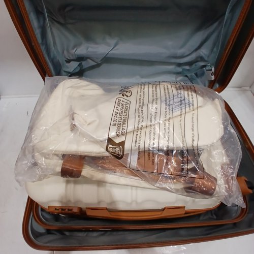 6PC LONG VACATION HARD-SIDE LUGGAGE SET - WHITE/BROWN (MODEL: LUGGAGELV402) image 2