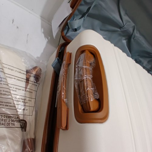 6PC LONG VACATION HARD-SIDE LUGGAGE SET - WHITE/BROWN (MODEL: LUGGAGELV402) image 16