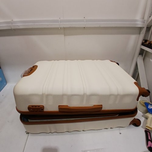 6PC LONG VACATION HARD-SIDE LUGGAGE SET - WHITE/BROWN (MODEL: LUGGAGELV402) image 18