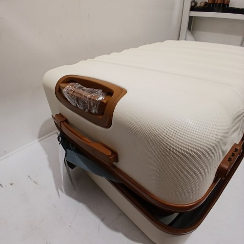 6PC LONG VACATION HARD-SIDE LUGGAGE SET - WHITE/BROWN (MODEL: LUGGAGELV402) image 19