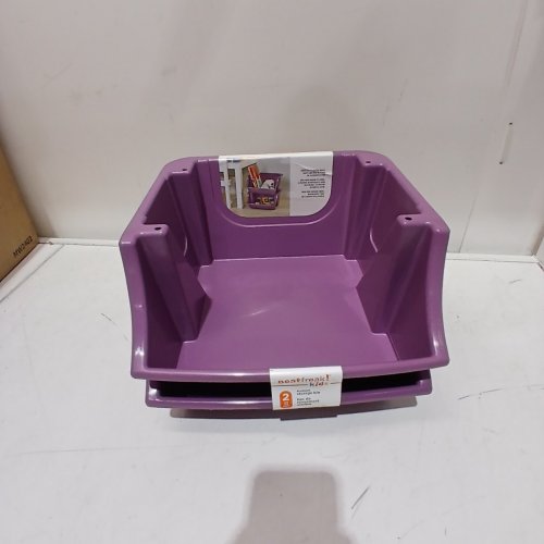 2PK NEATFREAK! KIDS STACKABLE STORAGE BINS - 15" X 12.5" X 7.5" - PURPLE image 3