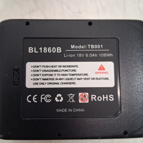 2PK LITHIUM-ION BATTERY REPLACEMENT - 18V - 6AH -BLACK (MODEL: BL1860B) image 5