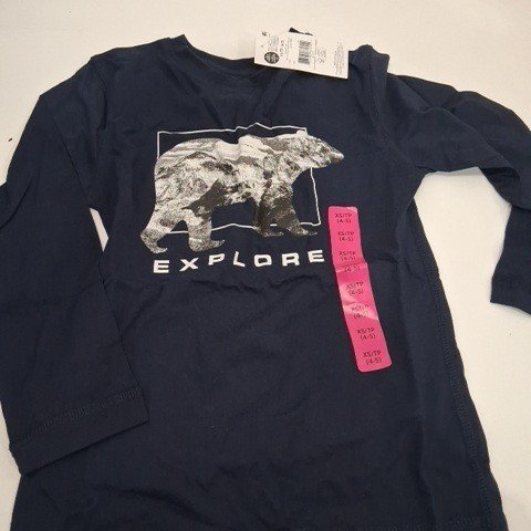 BOY'S GEORGE LONG SLEEVE GRAPHIC SHIRT - EXTRA SMALL (4-5) - NAVY image 2