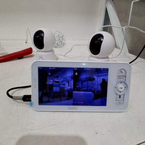 ARENTI AINANNY B2 VIDEO BABY MONITOR 2MP CAMERA KIT WITH 2-WAY TALK, 360° VIEW, NIGHT VISION, & 5" MONITOR SCREEN - WORKS OVER 2.4G WI-FI ONLY - WHITE (MODEL: MS241205007) image 2
