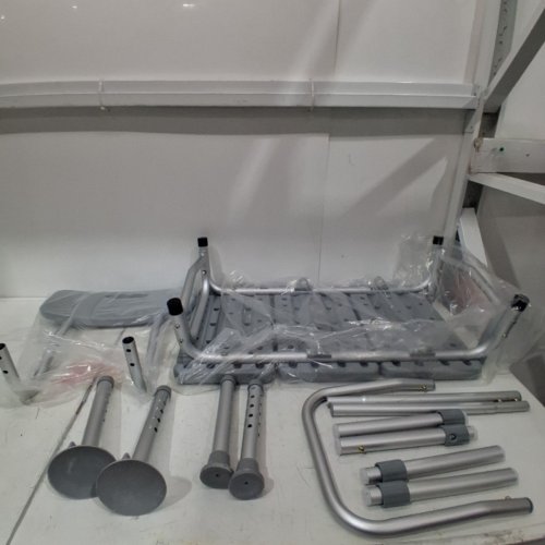 MEDLINE GUARDIAN TRANSFER BENCH WITH BACK & MICROBAN ANTIMICROBIAL TREATMENT - GREY (MODEL: G3-100KBX1) image 2