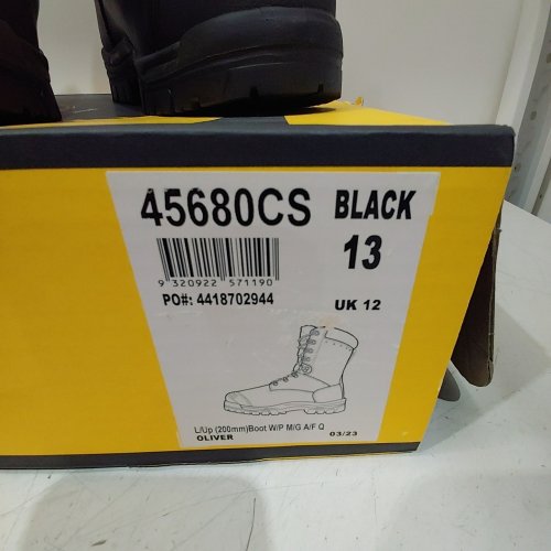 OLIVER 45 SERIES LEATHER COMPOSITE TOE WATERPROOF INSULATED WORK BOOTS - 13 - BLACK (MODEL: 45680CS) image 2