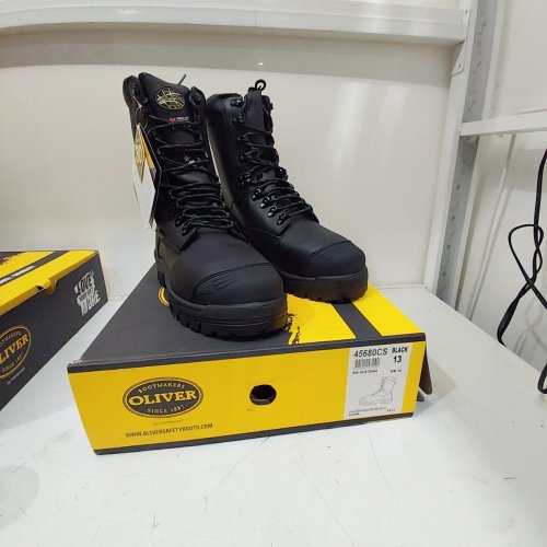 OLIVER 45 SERIES LEATHER COMPOSITE TOE WATERPROOF INSULATED WORK BOOTS - 13 - BLACK (MODEL: 45680CS) image 3