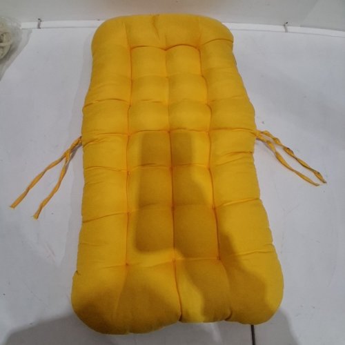 TUFTED KIDS CHAIR CUSHION - 26" X 12" - MUSTARD YELLOW image 3