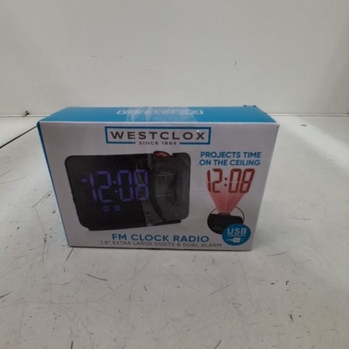 WESTCLOX FM CLOCK RADIO WITH ADJUSTABLE DISPLAY LIGHT TIME PROJECTOR - 1.8" DISPLAY - BATTERY BACKUP IN CASE OF POWER OUTAGE, OPTIONAL NOT REQUIRED - BLACK image 4