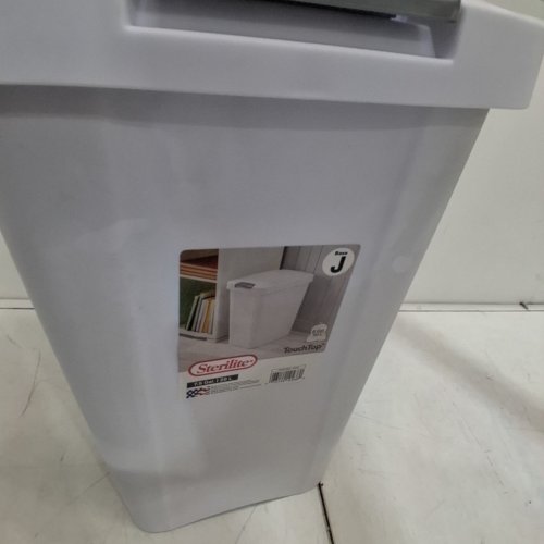 STERILITE TOUCHTOP WASTEBASKET - 7.5 GAL - WHITE (MODEL: 1043LABB) image 3