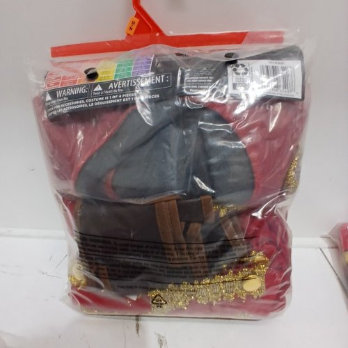 4PC MEN'S PIRATE CAPTAIN BLACKHEART COSTUME - MEDIUM - RED image 3