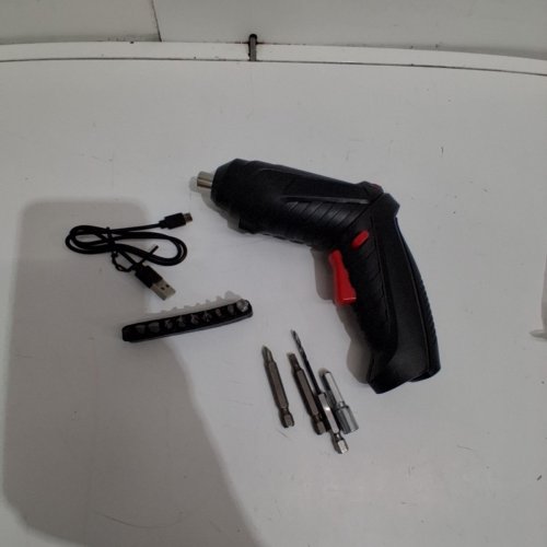 CORDLESS ELECTRIC MINI SCREWDRIVER DRILL SET - 220 V - BLACK/BLACK image 3