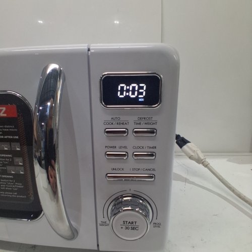 GALANZ RETRO STYLE DIGITAL MICROWAVE OVEN - 700W -0.7 CU. FT - WHITE (MODEL: GLCMKZ07WER07) image 5