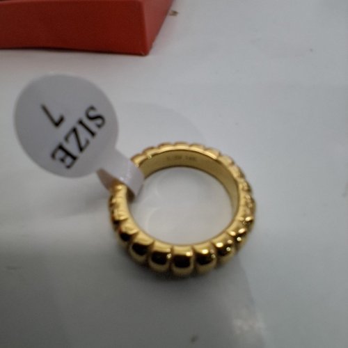 ADULTS NOKMIT CHUNKY STATEMENT CROISSANT STACKABLE RING - SIZE 7/4 MM -1/20 14 K GOLD image 3