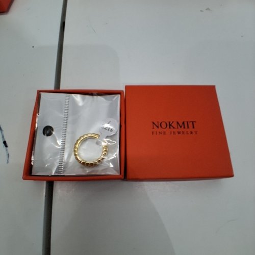 ADULTS NOKMIT CHUNKY STATEMENT CROISSANT STACKABLE RING - SIZE 7/4 MM -1/20 14 K GOLD image 4