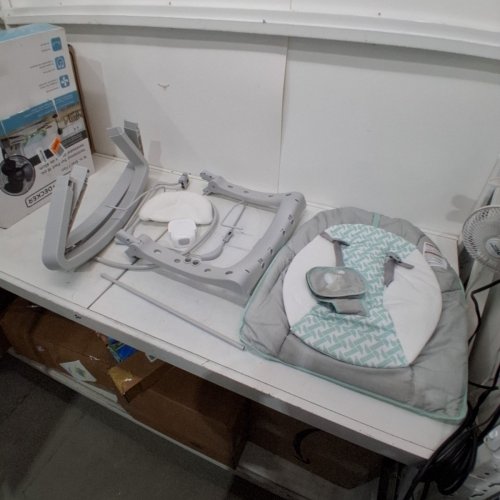 INGENUITY 3-IN-1 KEEP COZY GROW WITH ME VIBRATING BABY BOUNCER, ROCKER & CHAIR - 40LBS CAPACITY - WEAVER THEME GREY/WHITE/GREEN (MODEL: ‎12428) image 3