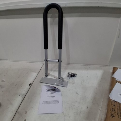 MULTIUSE FOLDING SAFETY SUPPORT TOILET HANDRAIL - 23" X 9" - BLACK/SILVER (MODEL: FBL210211) image 2