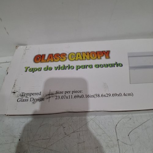 GLASS CANOPY FOR AQUARIUMS - FITS MOST 24" TANKS - 23.07" X 11.69" X 0.16" - CLEAR GLASS image 2
