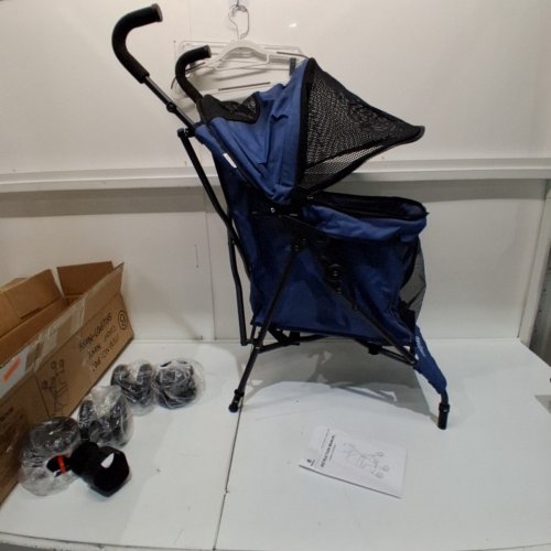 WEDYVKO PET DOG STROLLER 4 WHEEL FOLDABLE LIGHTWEIGHT PET STROLLER - BLUE (MODEL: P07B) image 2