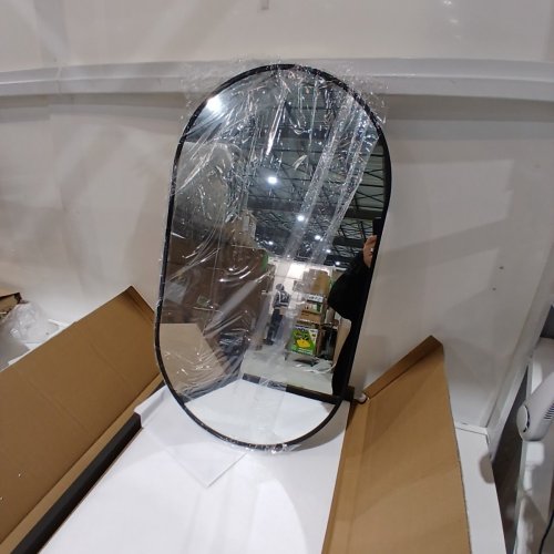 HARRITPURE OVAL WALL MIRROR 17" X 30" - BLACK image 2