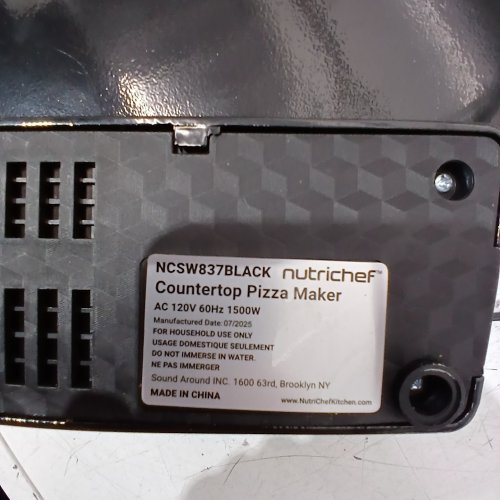 NUTRICHEF NON-STICK ELECTRIC MULTIPURPOSE PIZZA COOKER - 12" /1500W - BLACK (MODEL: ‎NCSW837BLACK) image 5