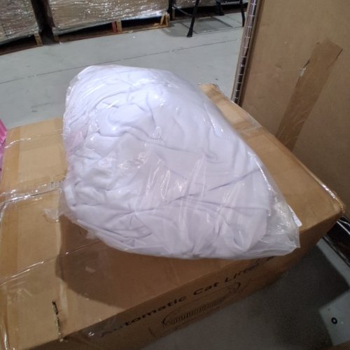 4PK FXKS ROUND SPANDEX COCKTAIL TABLE COVERS/SKIRT WITH WAVY DRAPES - 32" X 34" - WHITE image 3
