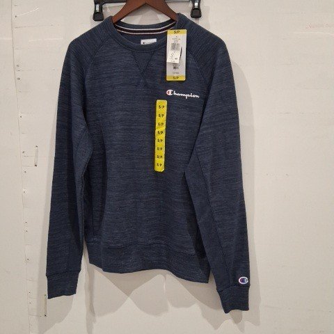 MEN'S CHAMPION CREW NECK PULLOVER SWEATSHIRT/SWEATER - SMALL - NAVY (STYLE: 1619304) image 2