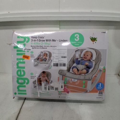 INGENUITY KEEP COZY 3-IN-1 GROW WITH ME VIBRATING BABY BOUNCER SEAT & ROCKER - 6-40LBS - LINDEN (MODEL: 17499) image 5