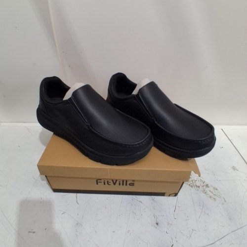 MEN'S FITVILLE OXFORD SLIP-ON LEATHER LOAFERS - US 13W - BLACK (STYLE : V1) image 2