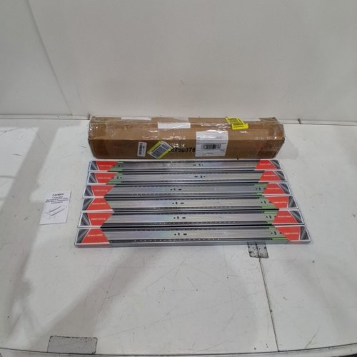 6PK CORALOV 3-FOLD SIDE MOUNTED SOFT-CLOSE BALL BEARING DRAWER SLIDERS - 24" - STEEL/GREEN (MODEL: Y-01) image 2